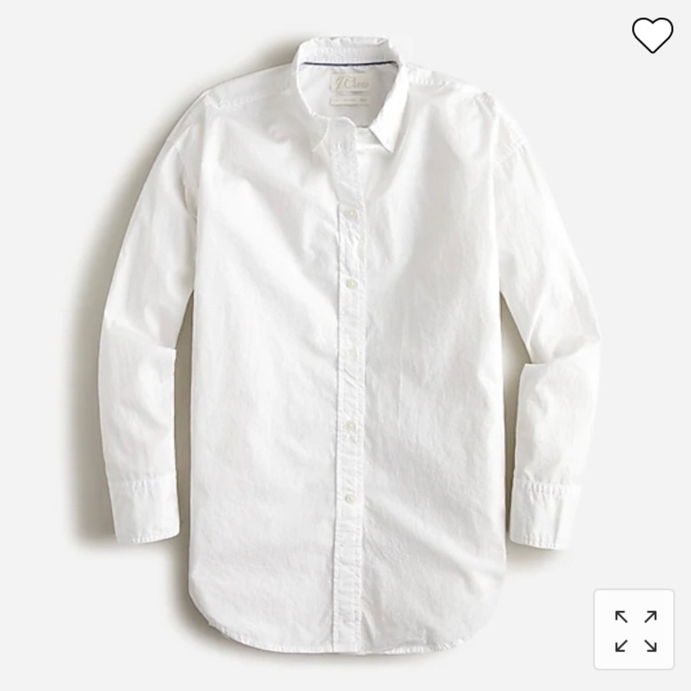 Jcrew Boy Fit solid white Oxford